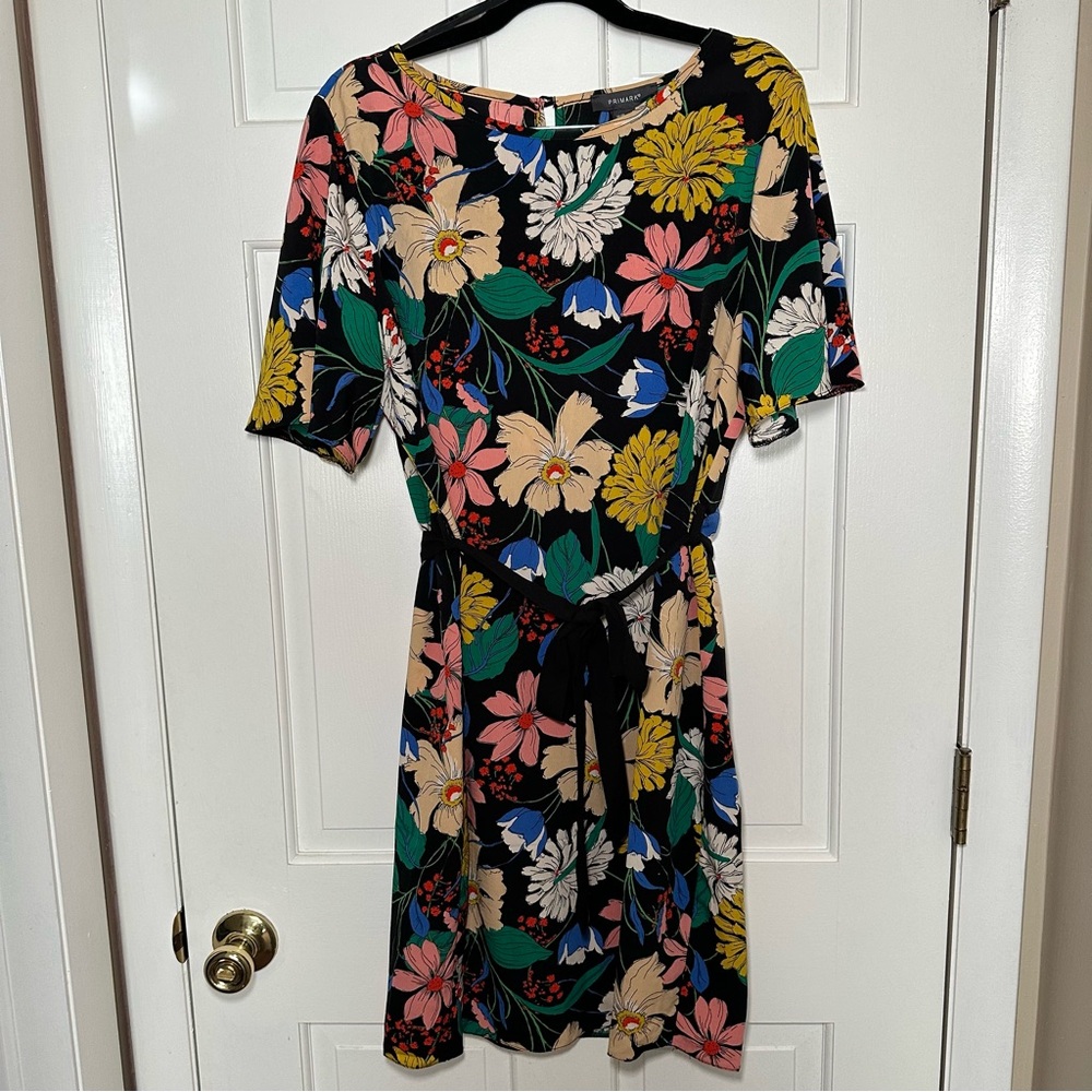 Primark Colorful Floral Knee Length Dress Size 12